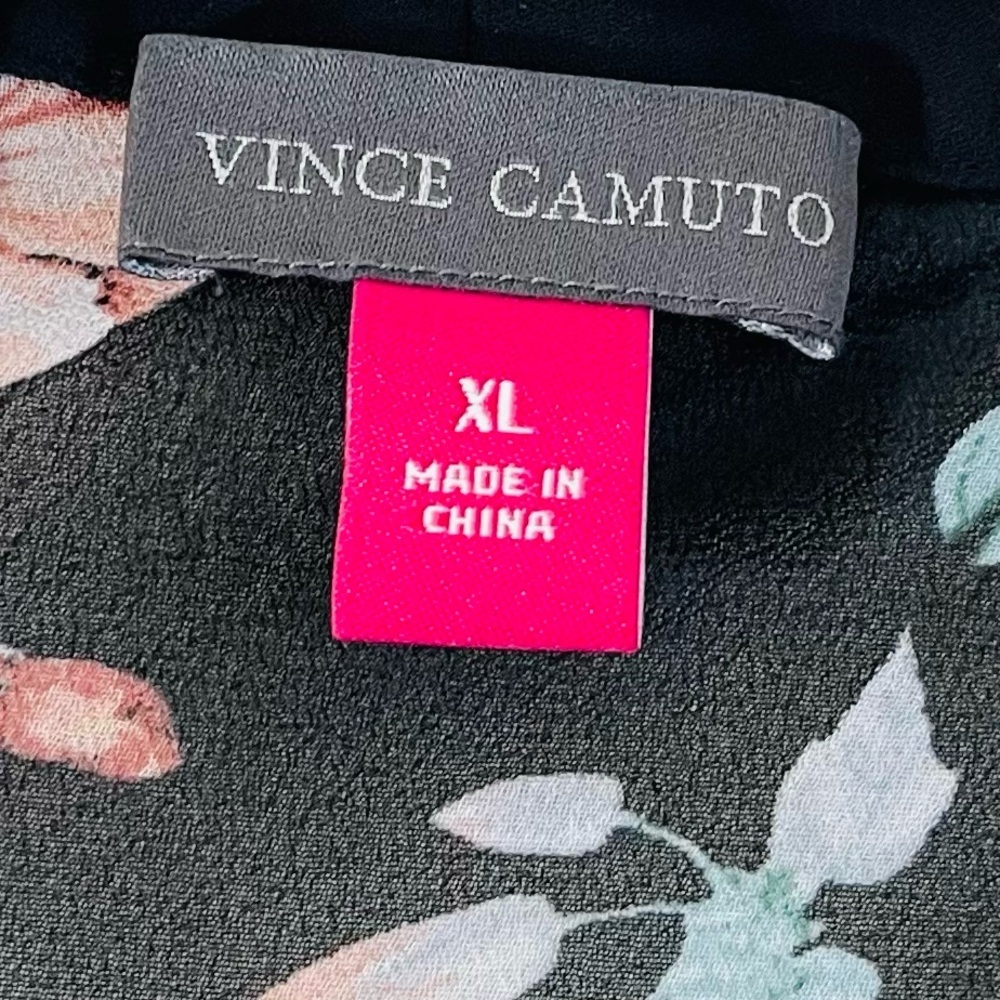 Vince Camuto Floral Sheer Kimono Cardigan Women Size XL Black/Pink Boho Vacay - Picture 3 of 9